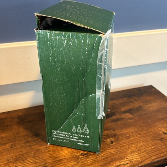 Vintage 1995 International Silver Co. set of 3 silverplated tree candlesticks - Picture 10 of 11